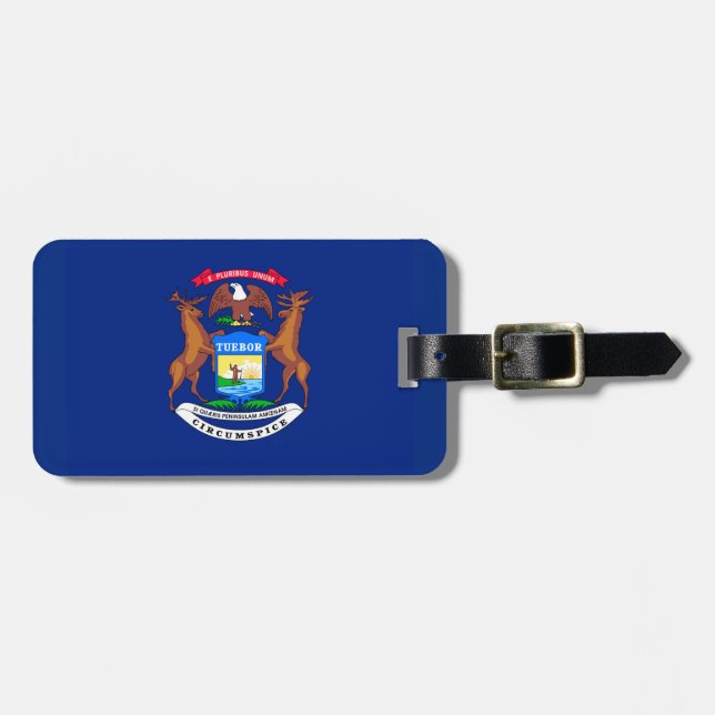 Michigan State Flag Design Luggage Tag (Front Horizontal)