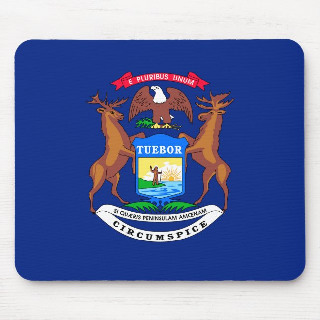 Michigan State Flag Design Mouse Mat (Front)