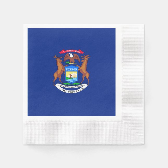 Michigan State Flag Design Napkin (Front)