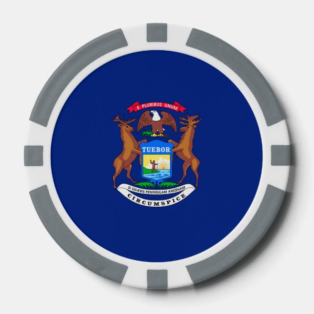 Michigan State Flag Design Poker Chips (Front)