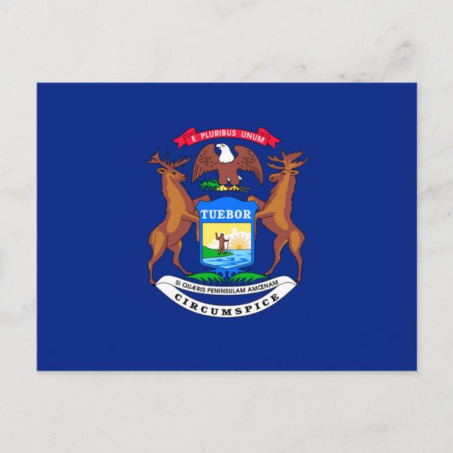 Michigan State Flag Design Postcard (Front)