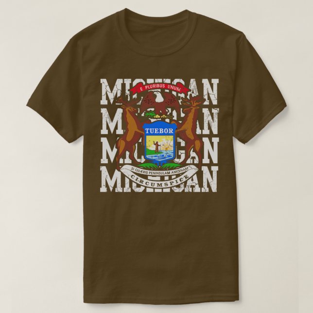 Michigan State Flag Design T-Shirt (Design Front)