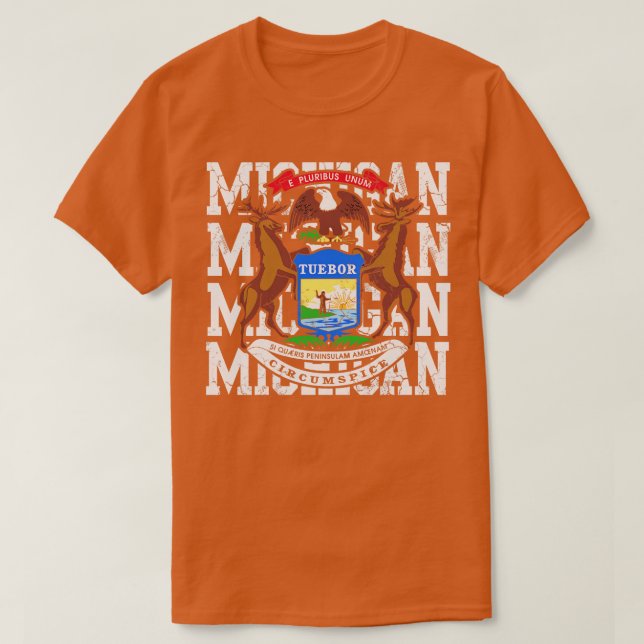 Michigan State Flag Design T-Shirt (Design Front)