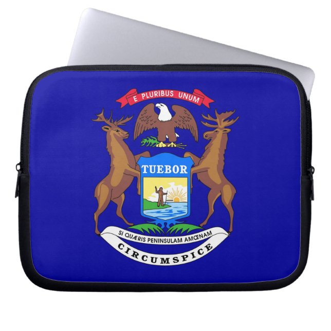 Michigan State Flag Laptop Sleeve (Front)