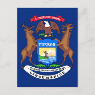 Michigan State Flag Postcard