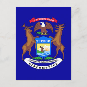 Michigan State Flag Postcard
