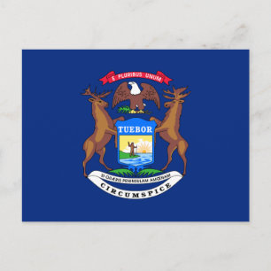 Michigan State Flag Postcard