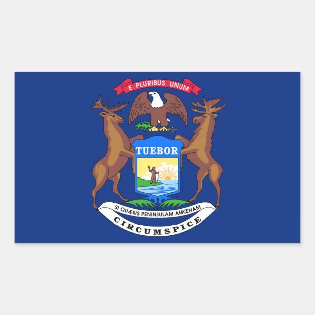 Michigan State flag Rectangular Sticker (Front)