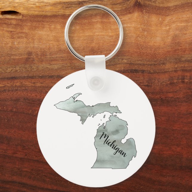 Michigan State Illustration  Key Ring (Front)