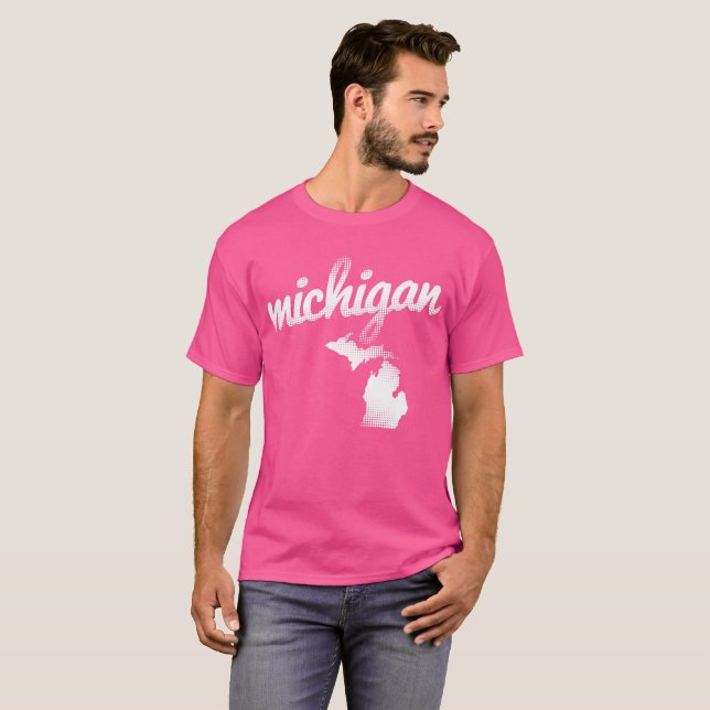Michigan state in pink T-Shirt (Front Full)