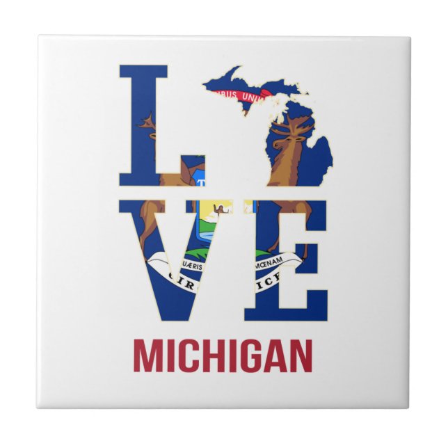 Michigan state love tile (Front)