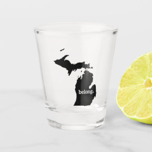 Michigan State Map Belong Shot Glass