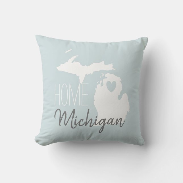 Michigan state map love home cushion (Front)