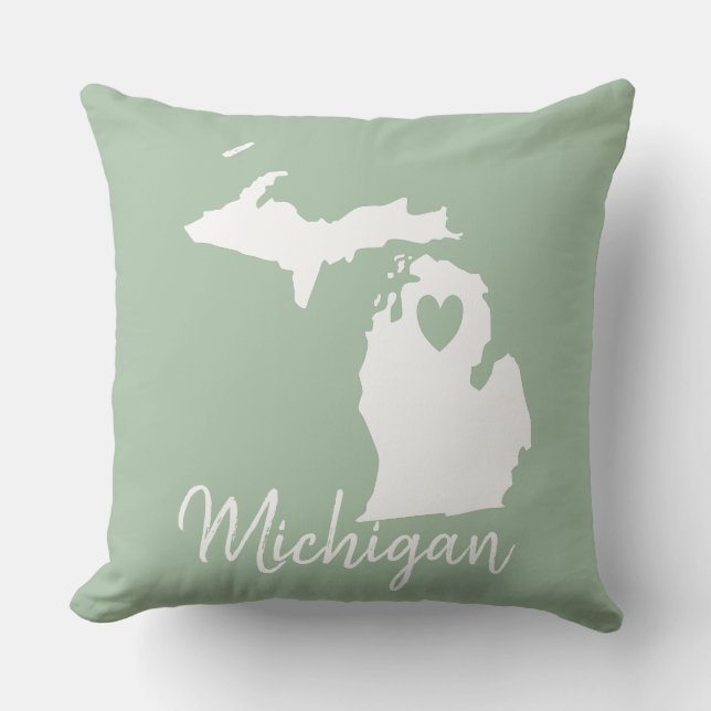 Michigan state map love home cushion (Front)