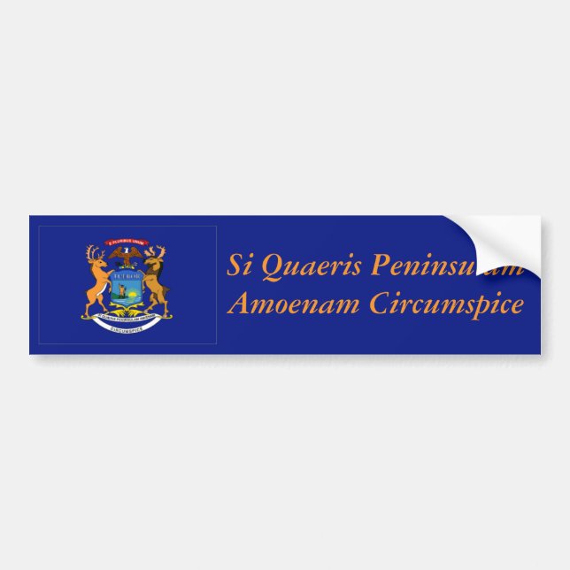 Michigan State Motto Bumper Sticker (Front)
