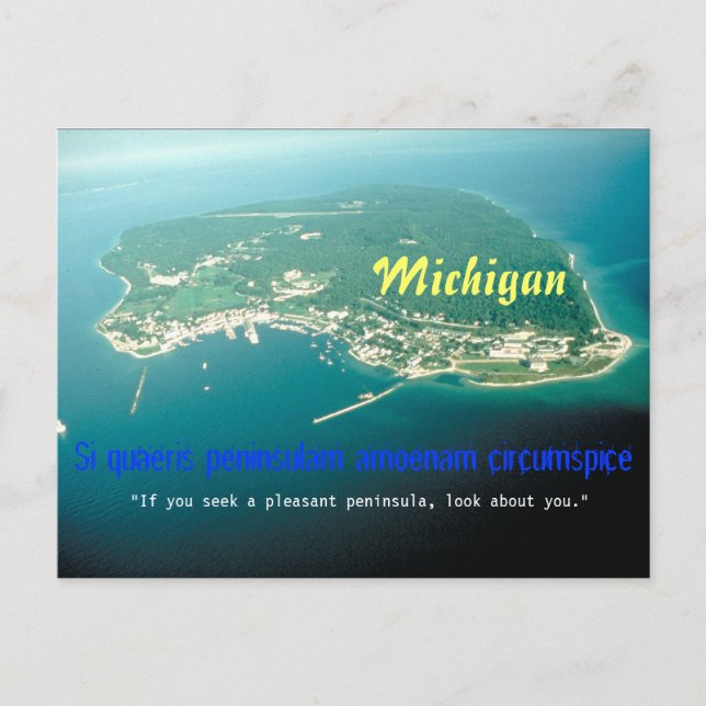 Michigan State Motto Postcard (Front)