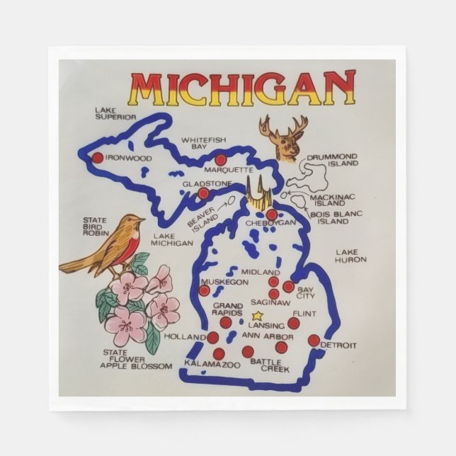 Michigan State Party  Napkin (Front)