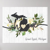 Michigan State Personalized Your Home City Rustic