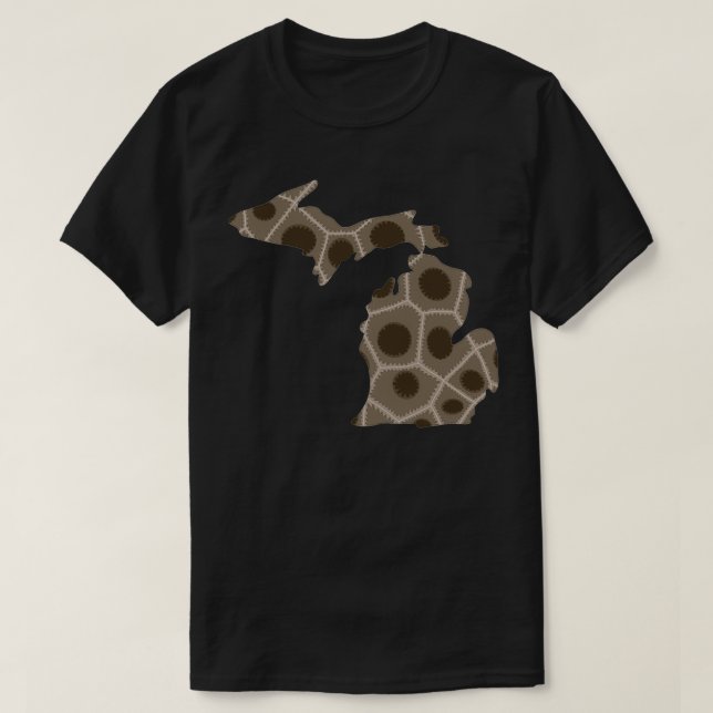 Michigan State Petoskey Stone Cutout T-Shirt (Design Front)