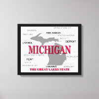 Michigan State Pride Map Silhouette