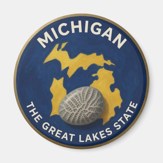 Michigan State Pride Wolverine Emblem 🐾 Magnet (Front)