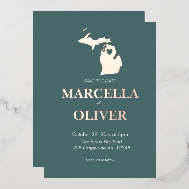 Michigan State Save The Date Destination Wedding   (Front/Back)