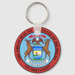 Michigan State Seal Keychain