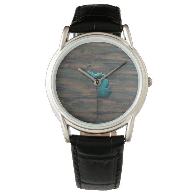 Michigan State Shape Teal Watch (Front)