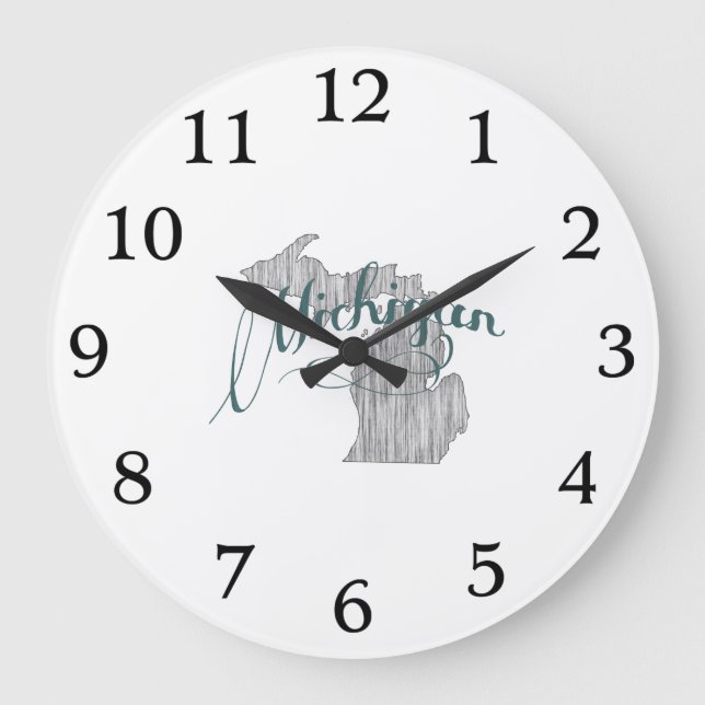 Michigan State Typography Large Clock (Front)