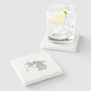 Michigan State Typography Stone Coaster