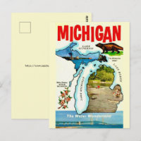 Michigan State Vintage Postcard