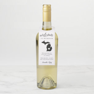 Michigan State Wedding Welcome Favour Bottle Tag