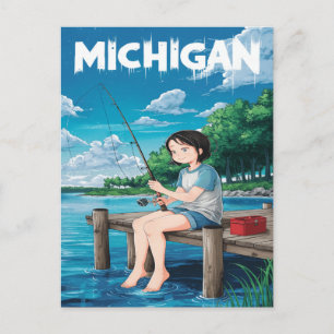 Michigan Summer Fishing Adventure Postcard