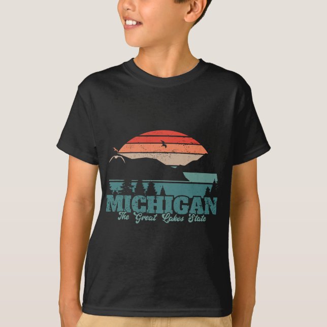 Michigan The Great Lakes State Proud Michigander T-Shirt (Front)