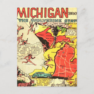 Michigan the Wolverine State Postcard
