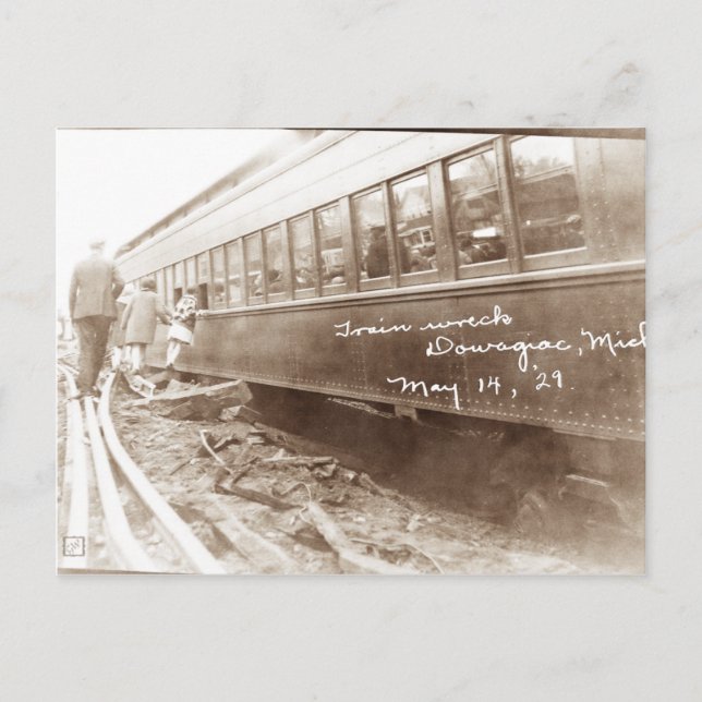 Michigan Train Wreck Postcard (Front)