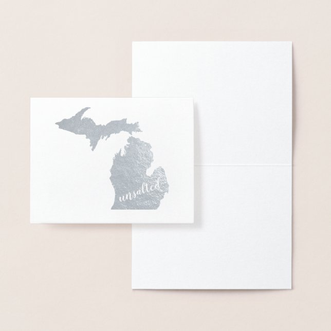 Michigan Typography  Michigan State Map Unsalted Foil Card (Display)