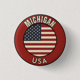 Michigan United States of America 3 Cm Round Badge