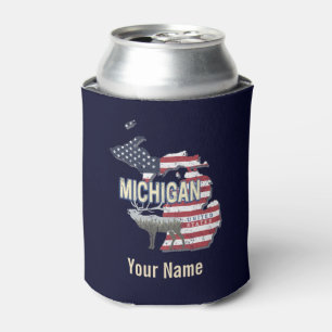 Michigan United States Retro State Map Vintage USA Can Cooler