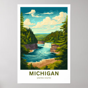 Michigan United States Travel Print