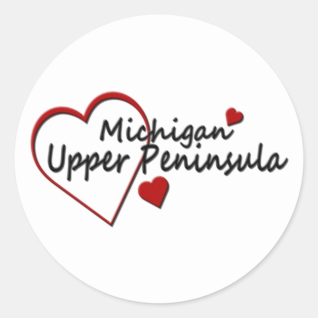 Michigan Upper Peninsula Heart Sticker (Front)