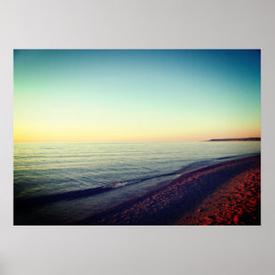 Michigan Upper Peninsula Lake Superior Sunset  Poster