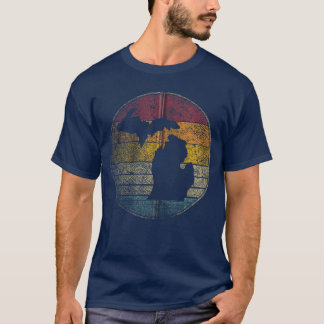 Michigan Vintage Distressed Retro Style Silhouette T-Shirt