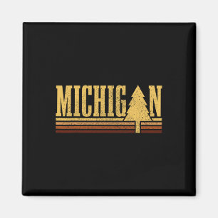 Michigan Vintage Tree State Pride Camping Hiking M Magnet