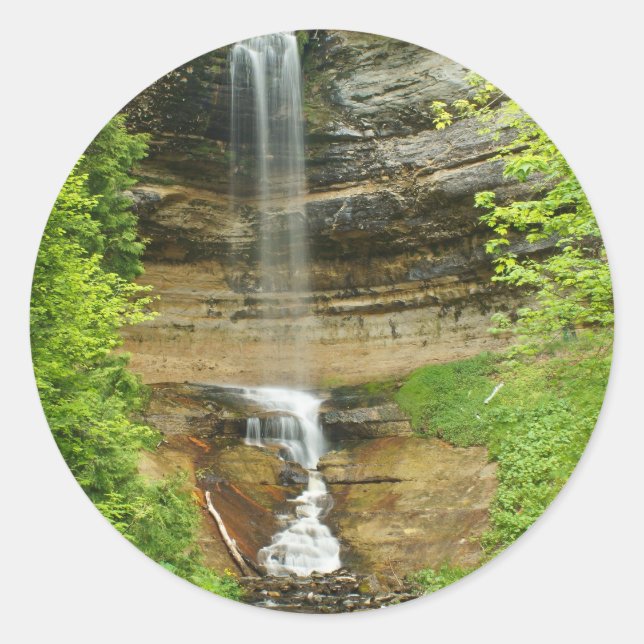 Michigan Waterfalls Classic Round Sticker (Front)