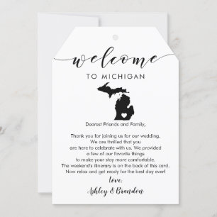 Michigan Wedding Welcome Tag Letter Itinerary