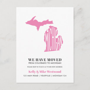MICHIGAN  We've moved New address New Home Postcar Postcard