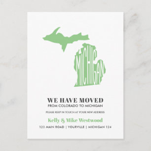 MICHIGAN We've moved New address New Home Postcard