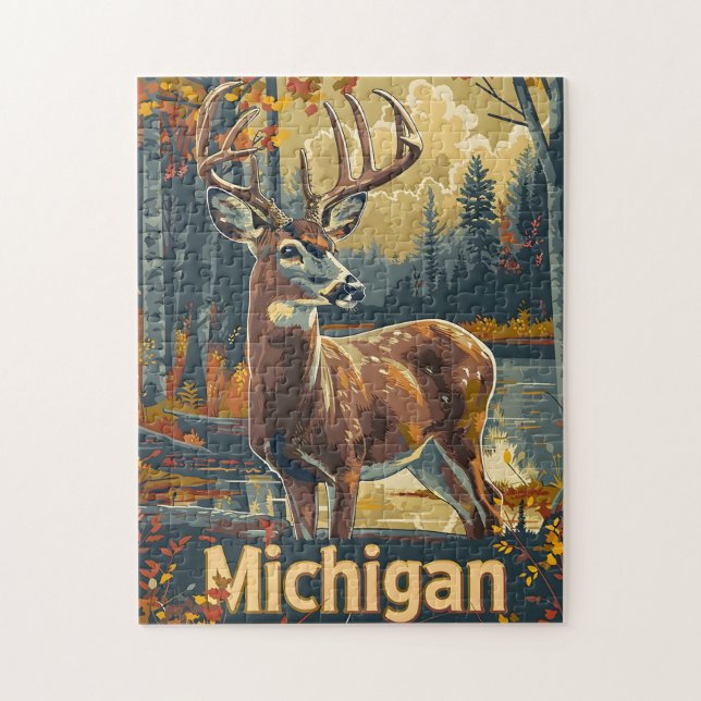 Michigan White-tailed deer Jigsaw Puzzle (Vertical)