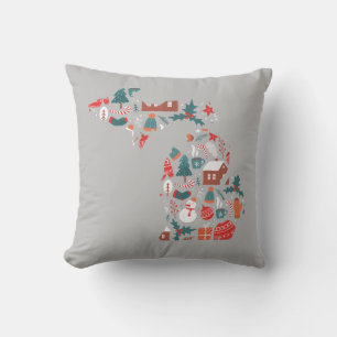 Michigan Winter - Christmas Throw Pillow! Cushion